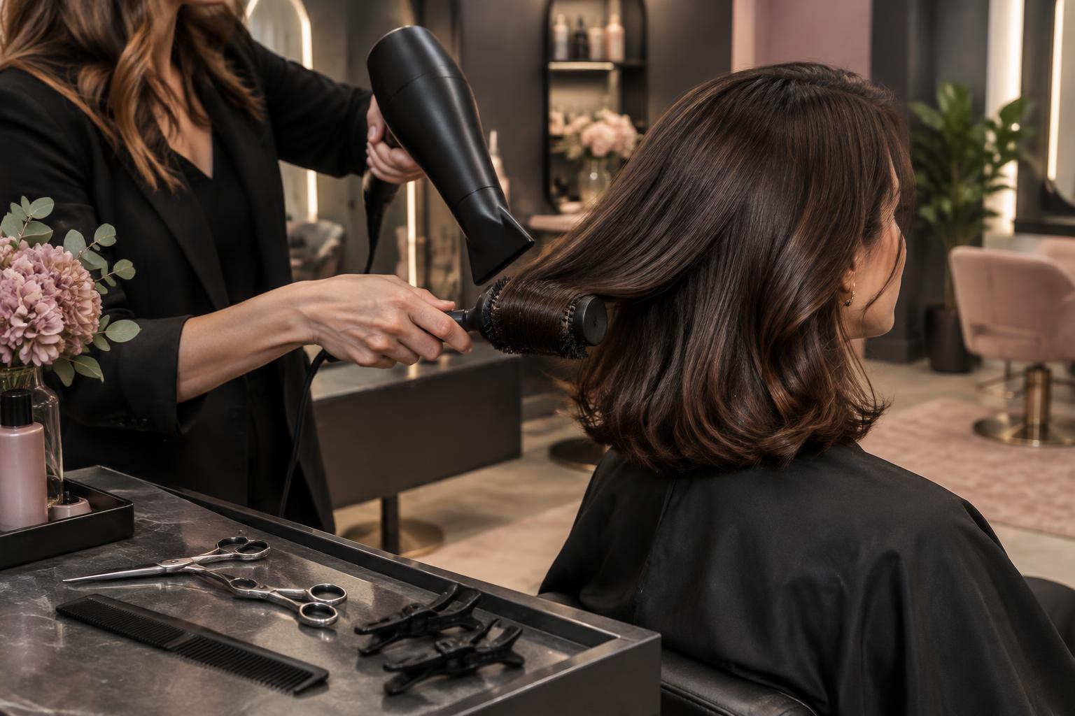 Střih & styling · Kadeřnické nůžky, Fén & kulatý kartáč, Hřeben & sponky